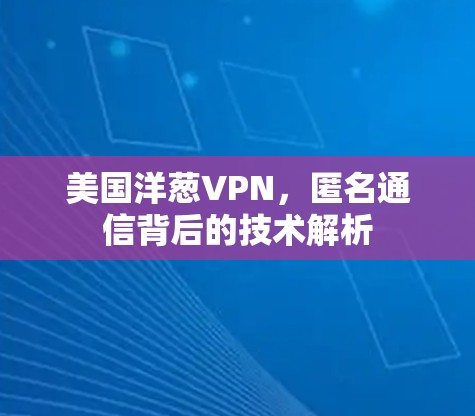 美国洋葱VPN，匿名通信背后的技术解析